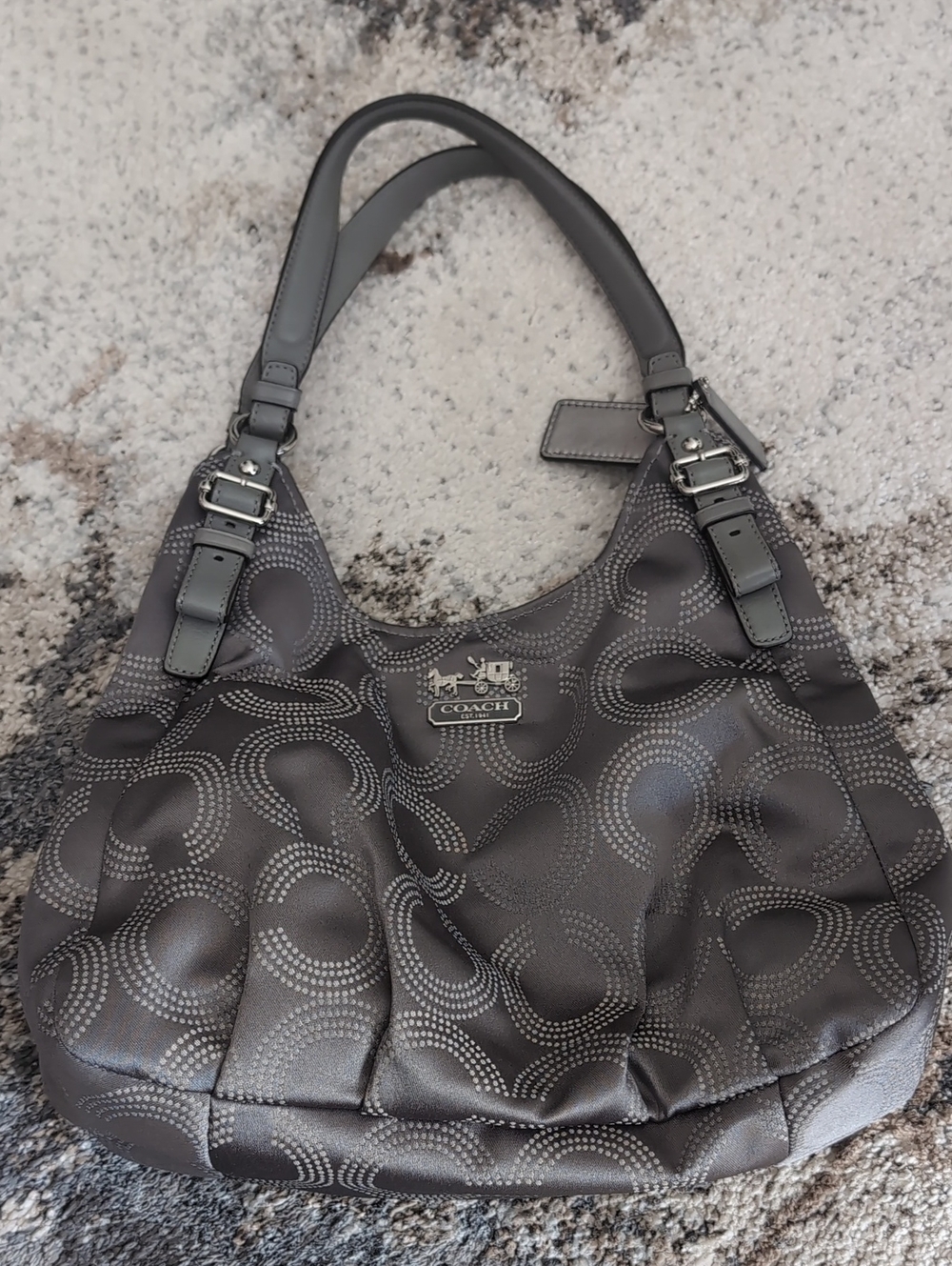 COACH Charcoal Gray Hobo Shoulder Bag